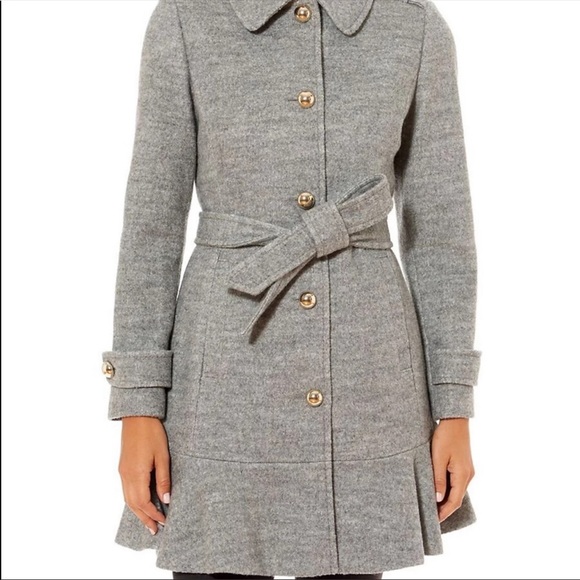Kate Spade Gray Belted wool coat